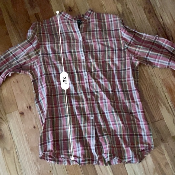 Lauren Ralph Lauren Linen Plaid Blouse Red and Green - Picture 11 of 12